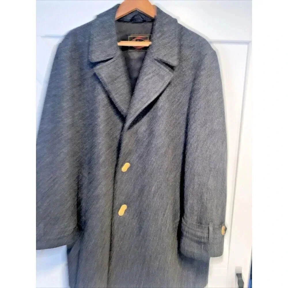 Botany 500 Made in USA Wool blend 46 Regular Men Trench Coat.